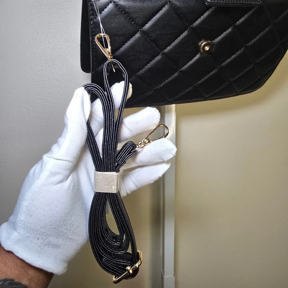 Valentino Orlandi‎ Black Quilted Satchel Handbag Style V2002 MSRP 179
